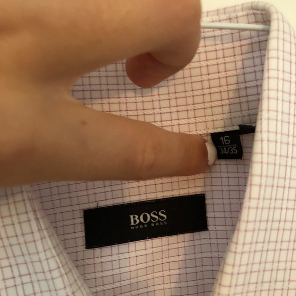 Hugo Boss White and Pink Mens Button Down Shirt - Picture 4 of 4